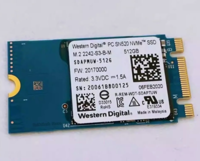 Western Digital SN520 NVMe 512GB M.2 2242 SSD PCIe3x2 For Lenovo