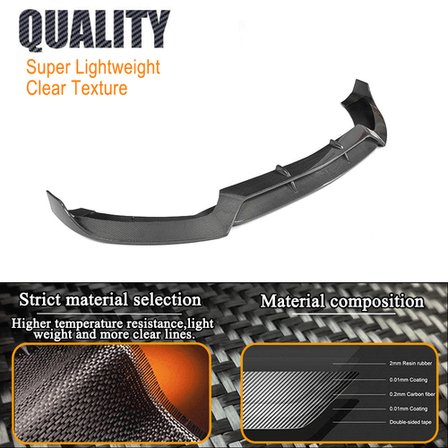 For Benz W205 C200 C250 C300 C43 AMG 14-18 REAL CARBON Front Bumper Lip Spoiler - Picture 13 of 15