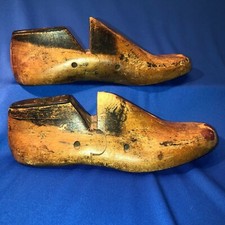 Antique pair McNichol Taylor solid heavy maple   wood cobbler's shoe lasts, 4B