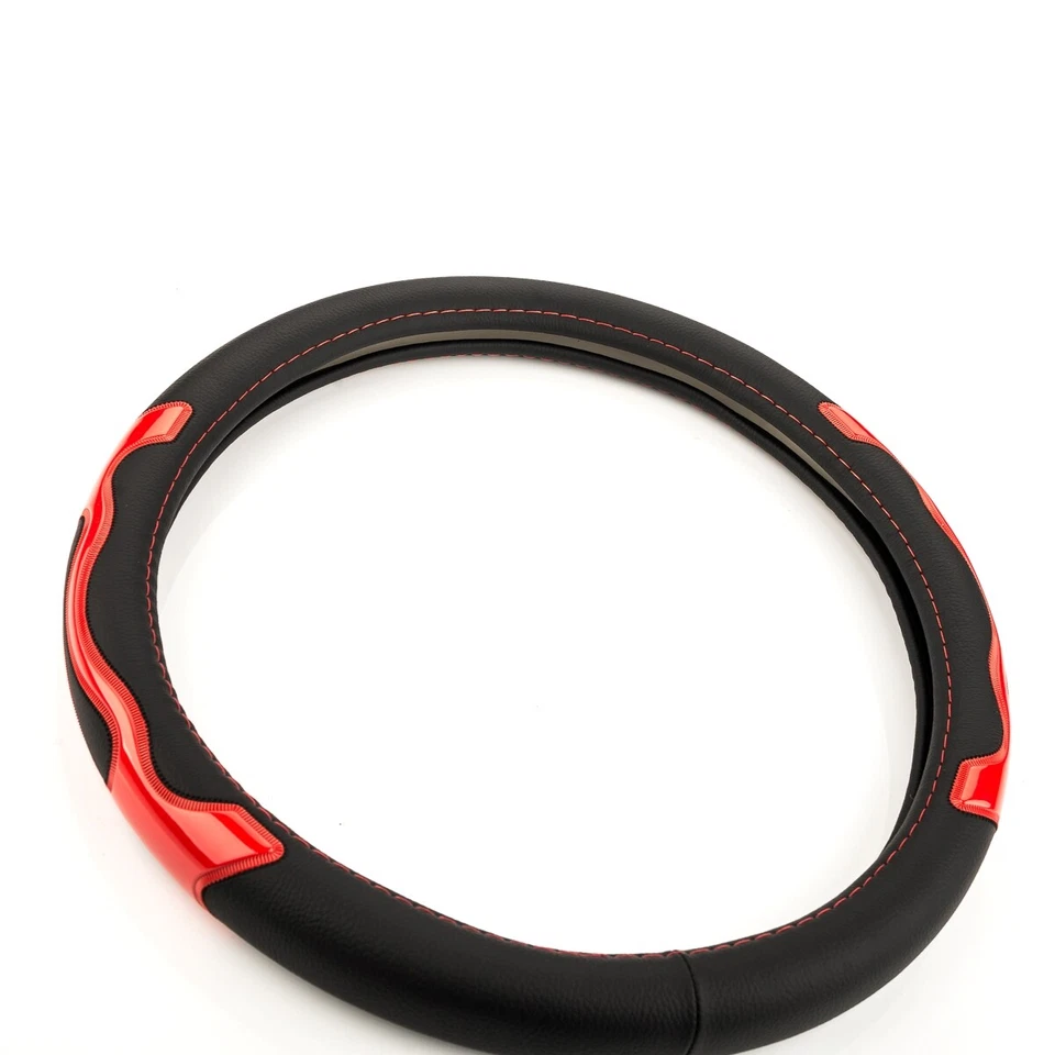 Lenkradbezug Hülle Lenkradschoner Ø 38x9 cm schwarz rot für VW Lupo Passat - Bild 4 von 4