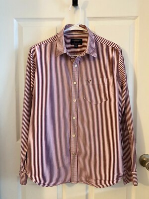 American Eagle 	Button Down Longsleeves Striped Shirt	Red and White