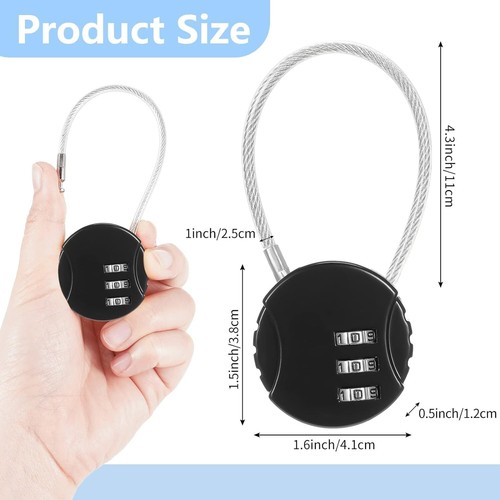 3x Lock Suitcase Gym Travel Luggage 3 Digit Combination Reset Padlock Backpack - 第 6/7 張圖片