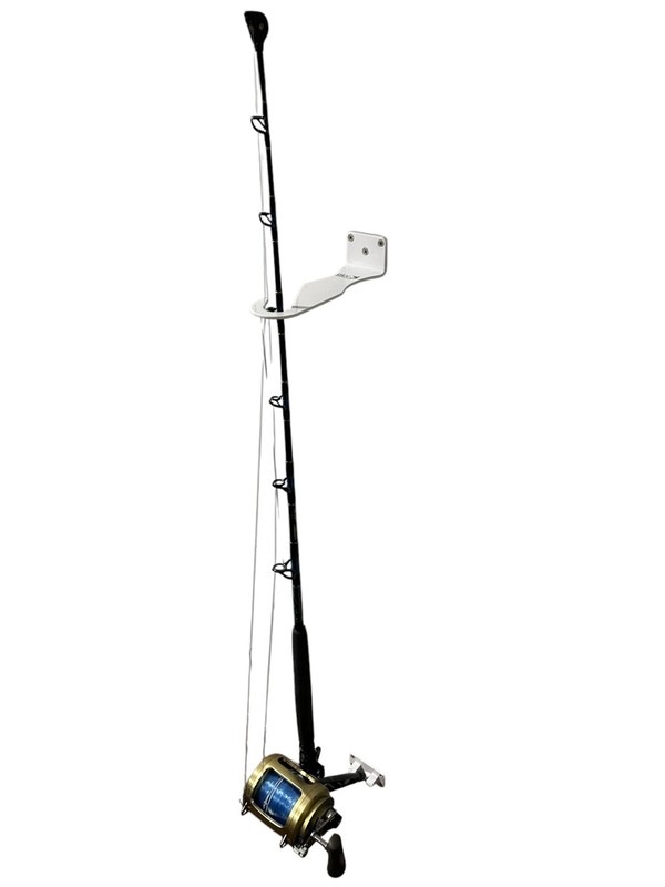 Fishing Rod Pole Holder Single Bent Butt Wall Mount Stand Display Aluminum