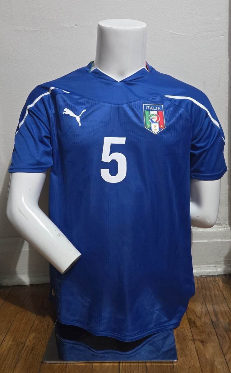 Puma M 2010-12 Italy Home Soccer Football Jersey #5 Cannavaro | eBay