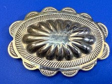 Diestruck Nickel Vintage Southwestern Concho Native Indian Tribal Belt Buckle