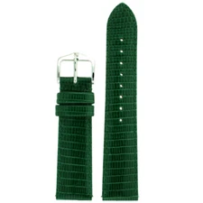 Watch Band Genuine Lizard Green Padded Stitched Ladies 12mm 16mm 18mm 20mm 22mm