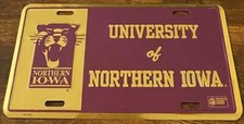 University of Northern Iowa Panthers Booster License Plate Cedar Falls 