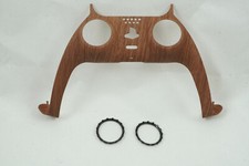 Wooden Grain Soft Touch Shell Trim For PS5 Controller  Joystick accent rings