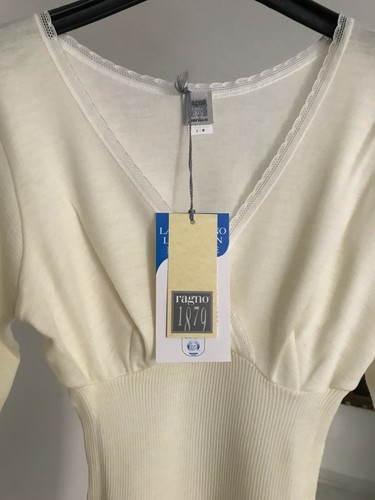 Maglia intima donna RAGNO pura lana merino manica lunga tg5 co pizzo Art  0041L9 | eBay