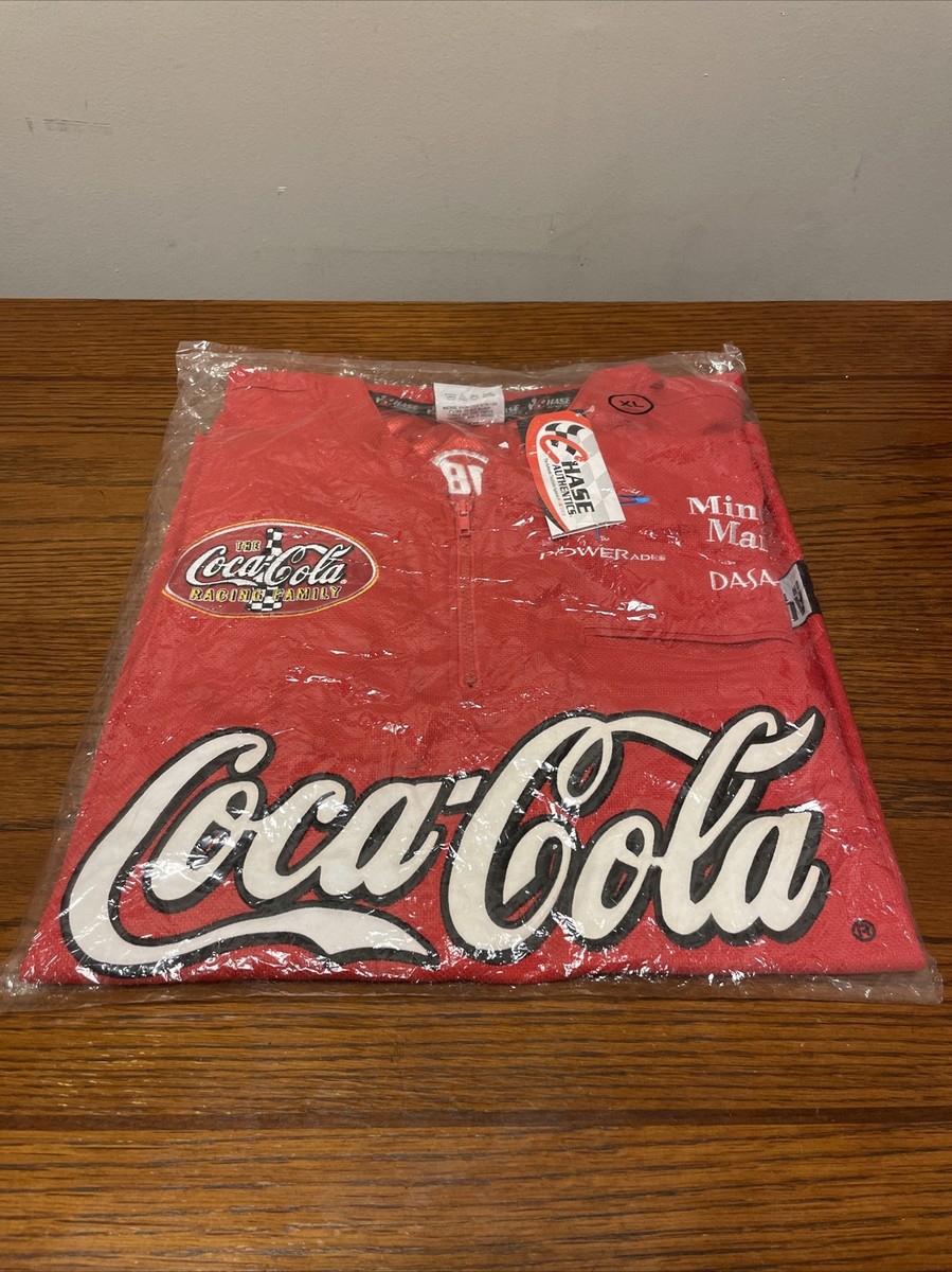 VINTAGE Chase Authentic Quarter-Zip Short Sleeve Coca-Cola Nascar