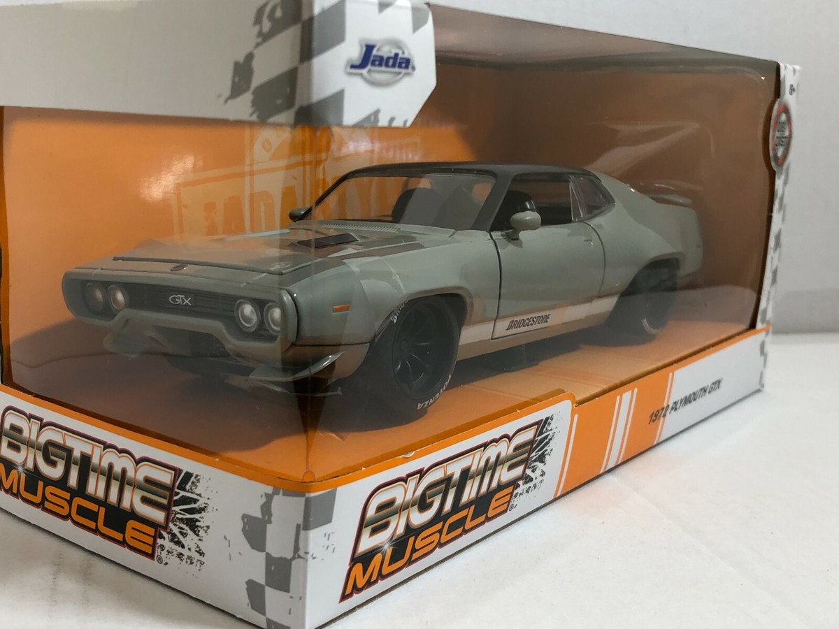 JADA BIGTIME MUSCEL BTM 1972 PLYMOUTH GTX GRAY 1:24 DIECAST MODEL