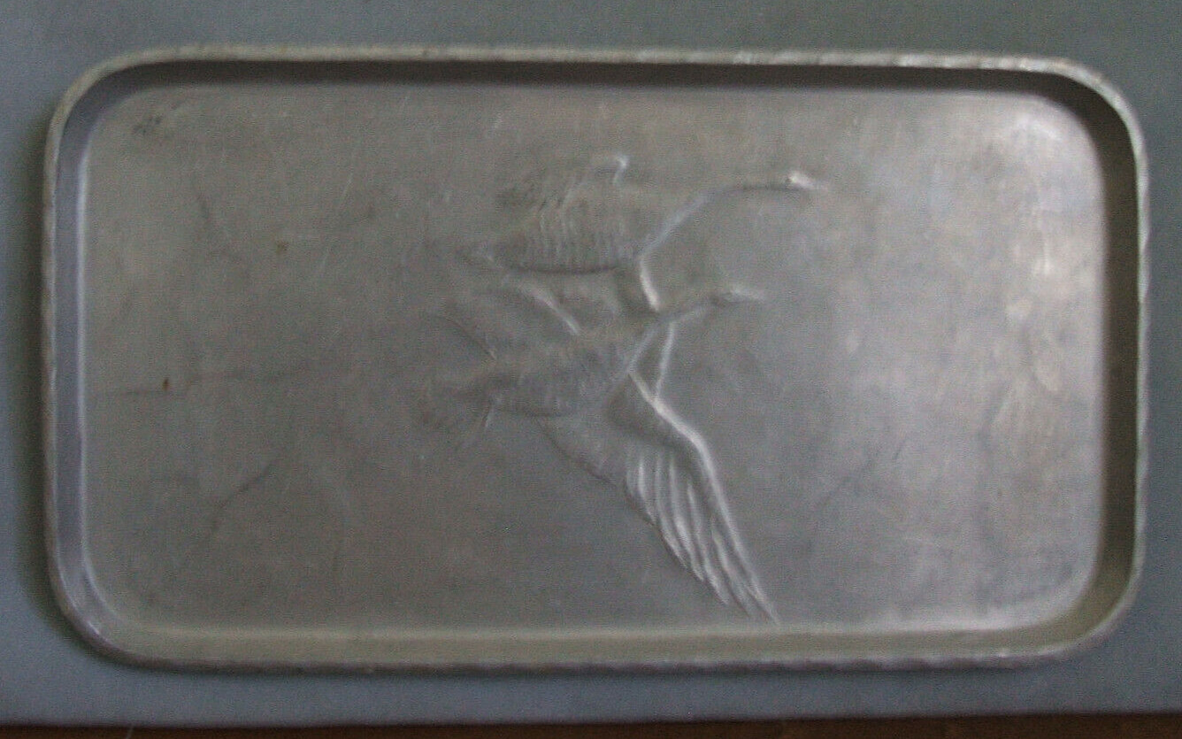 Four Arthur Armour Snack or Canape Plates-wild geese, angel fish, pond lily