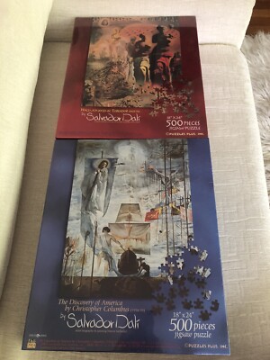 2 Salvador DALI 2004 Puzzles Columbus + Toreador NIP 500pc Puzzles Plus 