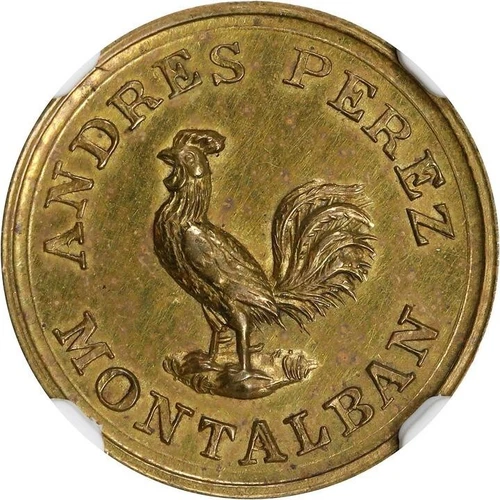1857 Venezuela Andres Perez Hacienda Token, Montalban, NGC UNC Details, Scarce