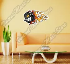8 Ball Black Billiard Pool Flame Sport Wall Sticker Room Interior Decor 25"X16"