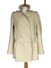 Sonia By Sonia Rykiel  White Virgin Wool Double-breasted Jacket Size 42 (uk 12)