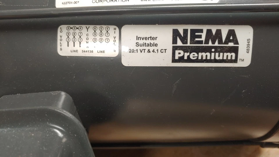 US Motors DT86 3HP Electric Motor 3Phase 1765/1455 RPM V 208-230/460 190/380 - Image 4 of 4