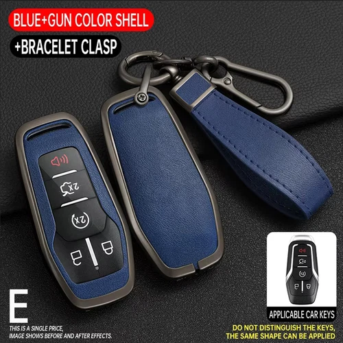 Funda Carcasa Llavero Mando a Distancia Coche Aleación Cuero Para Ford Mustang F-150 EXPLORER Zinc - Imagen 35 de 40