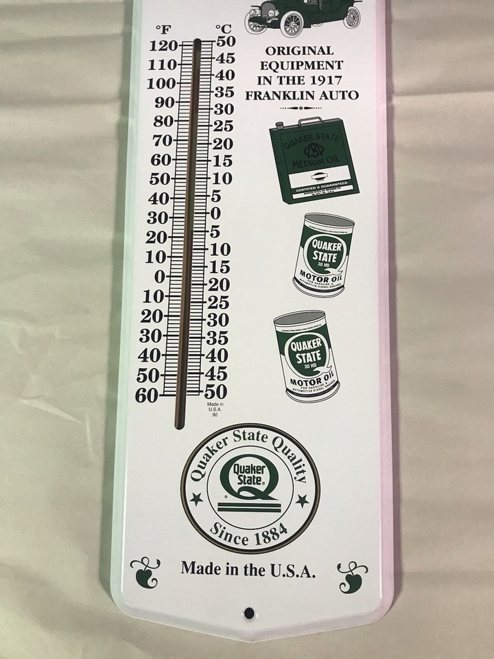 Quaker State Oil Gas Thermometer Vintage eBay