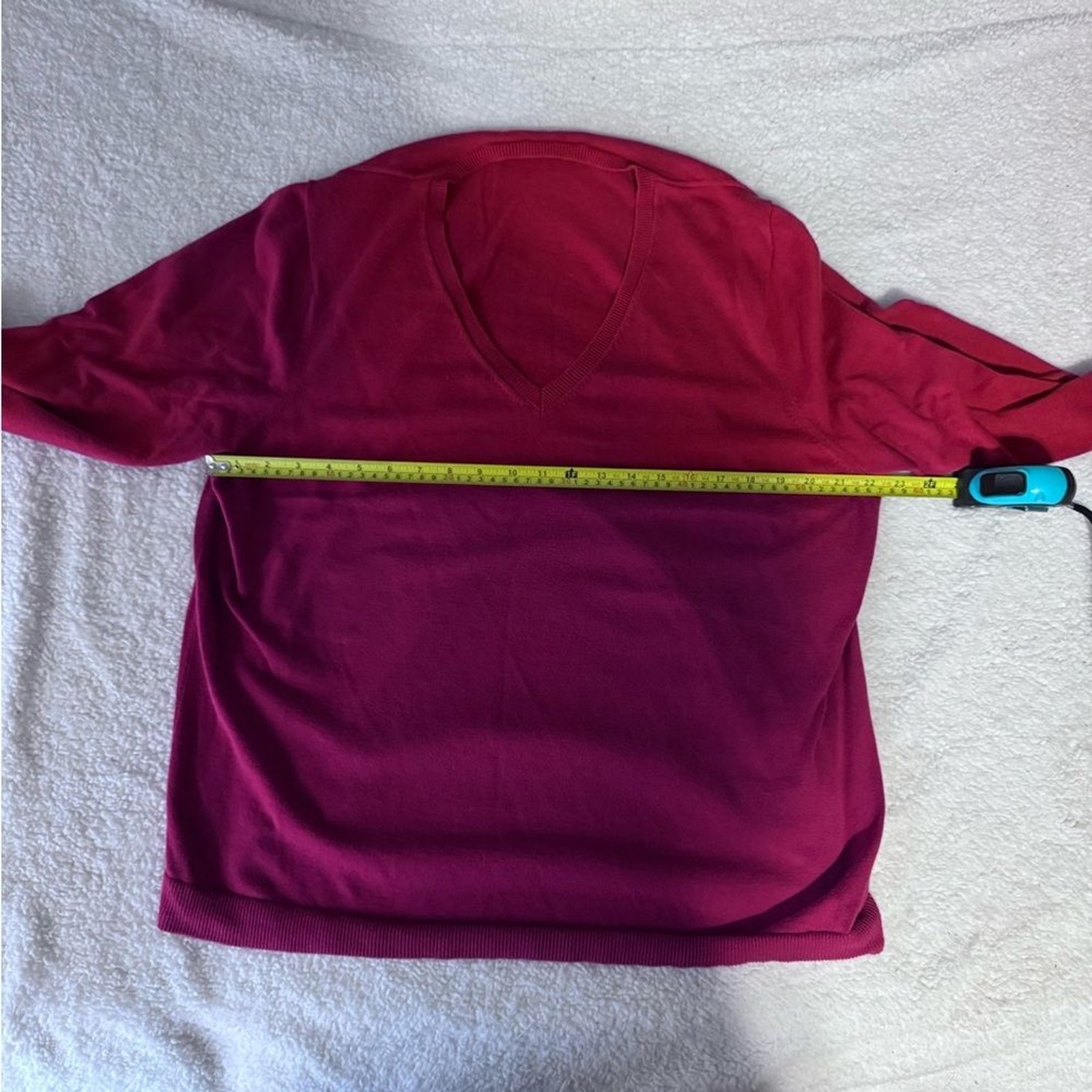 Amazon Essentials Red V-Neck Lightweight Sweater - image 3