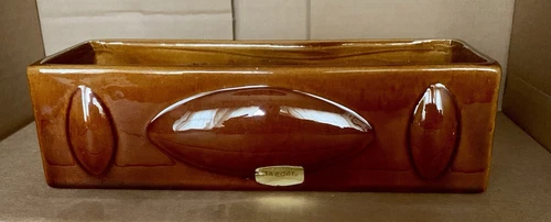 Haeger USA Glossy Brown Rectangular Planter