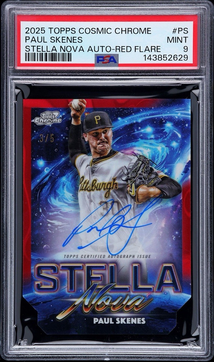 2025 Topps Chrome Cosmic Paul Skenes Stella Nova Red Flare