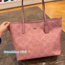 NWT Coach City Tote Bag In Signature Canvas CAL49 Dusty Pink