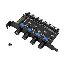 4 Knob Cooling Fan Speed Controller PC 8 Channels Fan Hub for CPU Case HDD