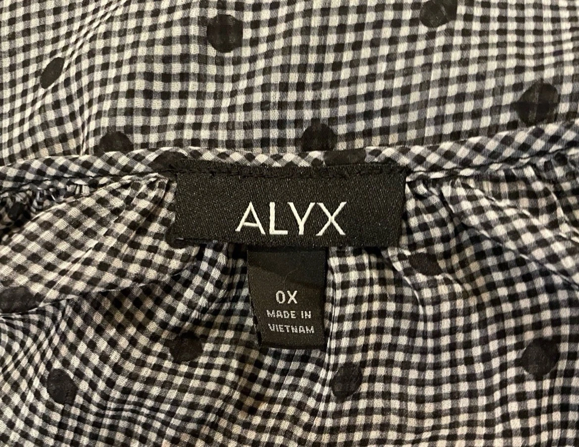 Top tunica casual Alyx trasparente floreale manica 3 4 taglia 0X blusa a pois check