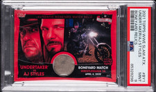 2021 TOPPS WWE SLAM ATTAX #BY1 UNDERTAKER VS AJ STYLES PSA 9