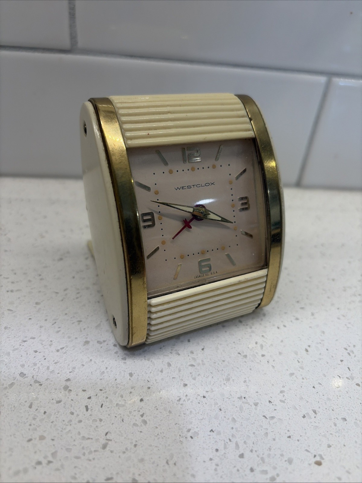 Travel Alarm Clock Roll top Westclox vintage works
