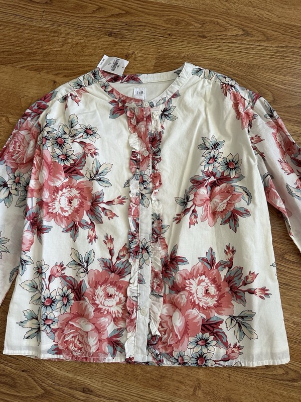 NWT Gap Kids Cream Floral Top L  10 Years