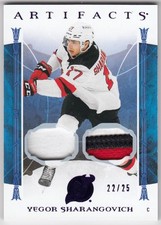 2022-23 Artifacts Material Relic Purple Patch YEGOR SHARANGOVICH 70 25 Devils UD