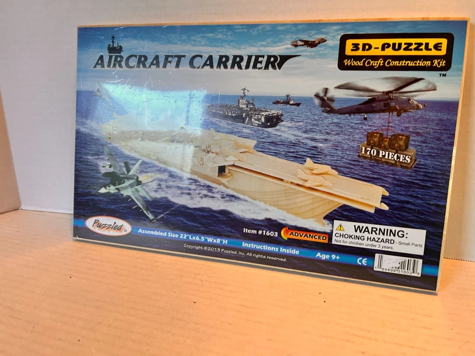 Nuevo - Rompecabezas de 170 piezas de madera 3D portaaviones desconcertado - Edades 9+ Foto 3 de 4