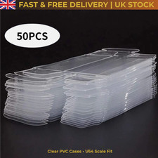 50PCS Clear PVC Display Case 1/64 Model Car Toy Protector Box Transparent
