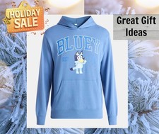 Bluey Men's SIZE MEDIUM 46'' Graphic Hoodie Color Coronet Blue NEW