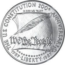 1987 P Constitution Bicentennial BU Commem Silver Dollar