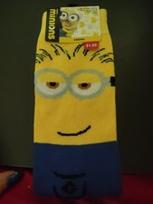 Minions Novelty Crew Socks 1 Pair Multicolor Shoe 6 1/2-12