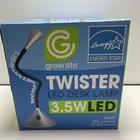 NEW Unopened Box Greenlite Twister LED Desk Lamp FULLY ADJUSTABLE (white)