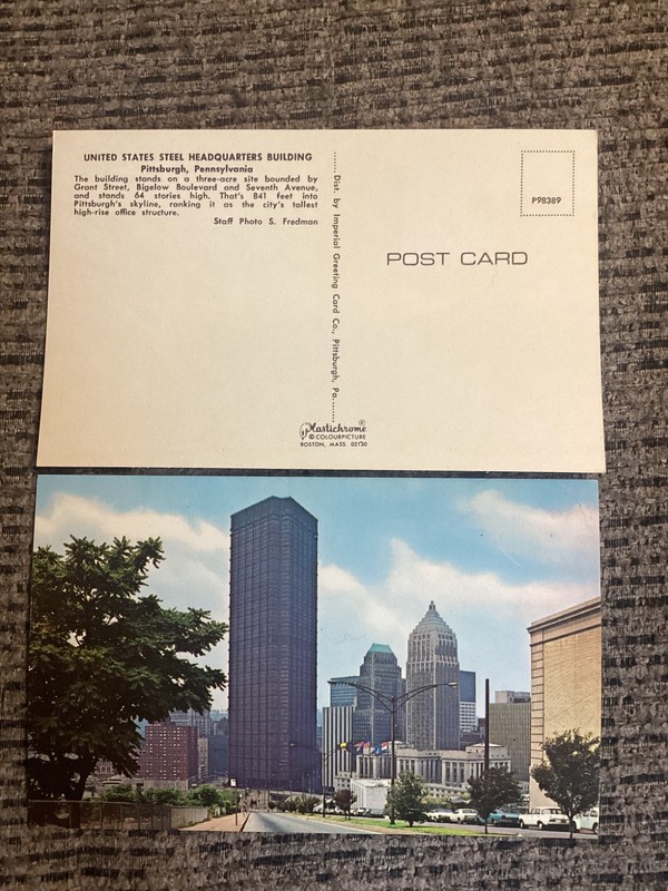 (2) Vintage UNITED STATES STEEL HEADQUARTERS BUILDING - PITTSBURGH, PA