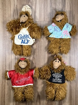 Vintage 1988 Burger King   The Many Faces Of ALF  plush Hand Puppet Lot Of 4 