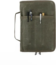 Zipper A5 Notebook Journal Planner Sketchbook Cover, Water Resistant Olive 
