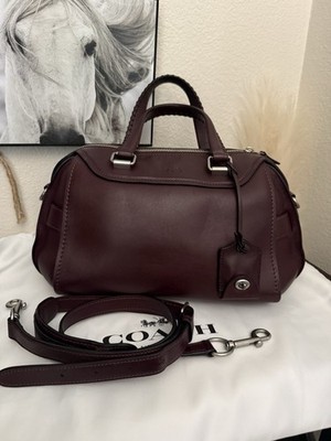 Coach Ace Glovetanned Leather Satchel Burgundy