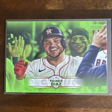 2025 Topps Stadium Club Yainer Diaz #26 Houston Astros Baseball Lime Green