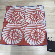 Kiton Napoli 100% Silk Red Geometric Pocket Square Handkerchief Italy *Read*