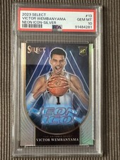 2023 Panini Select Silver Neon Icon Rookie  Victor Wembanyama PSA 10.  MVP