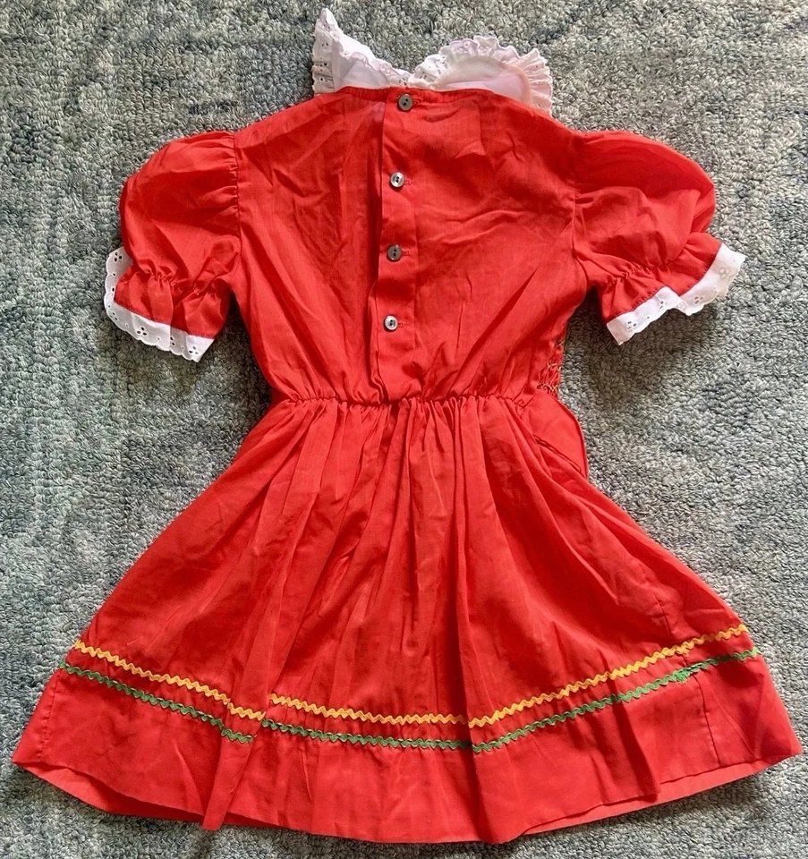 Vestido feminino vintage Polly Flinders feito à mão tamanho 6 - com gravata na frente - Imagem 4 de 4