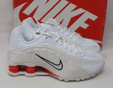 Nike Shox R4 Gs White-Phantom-Red Sz 3.5Y CW2626-102 NEW