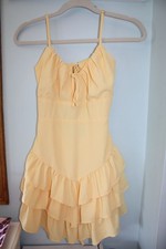 FOREVER 21 Women’s Teen Size S Buttercream Yellow Ruffled Open Back Sundress EUC