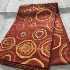 [Good condition] Fukuro obi, six pieces, brown, soft hexagonal, OB045